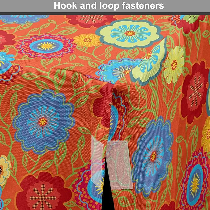 Ambesonne Floral Dog Crate Cover, Continuous Art Abstract Flowers and Outline Curls Leaves Print, Easy to Use Pet Kennel Cover for Cats & Medium Dogs, 30 Inch, Burnt Orange Multicolor