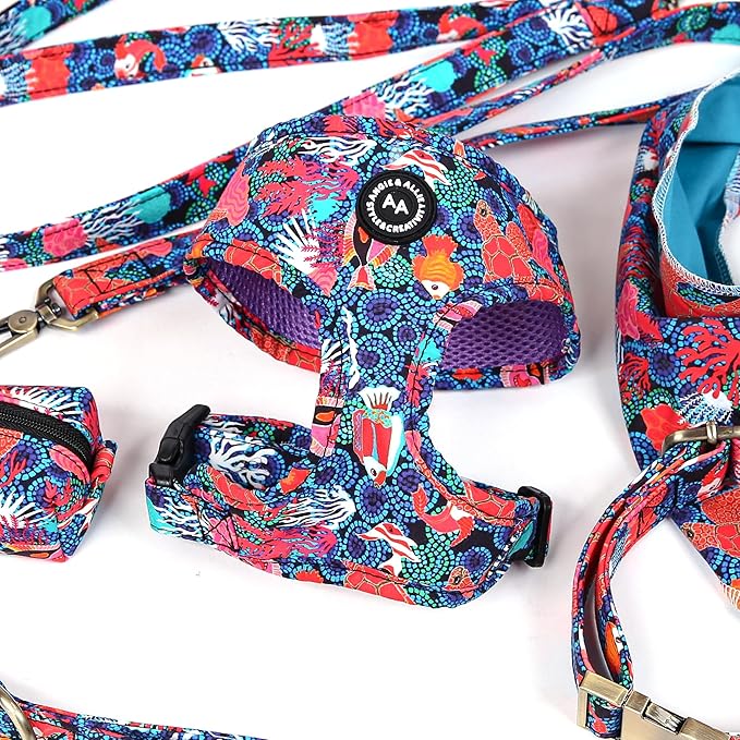 Angie and Allie Organic Cotton Dog Harness,No Pull Pet Harness with Leash D-Ring,Adjustable Soft Padded Dog Vest,Comfortable,Sustainable,Breathable and Stylish for Your Canine Companion