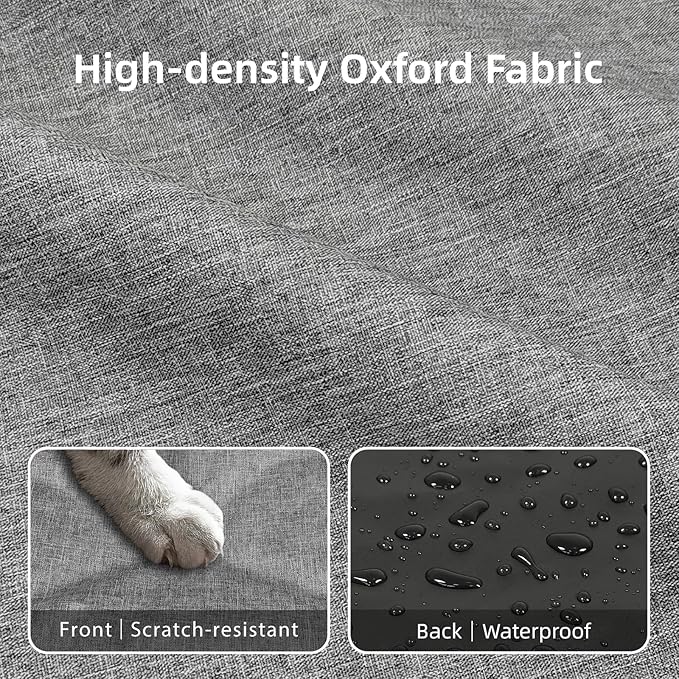 3-Piece Waterproof Dog Crate Cover Set with Kennel Cover, Bed Mat & Bumper Pad - Washable Pet Crate Accessories Fit for 30 Inch Dog Cages (30", Gray)