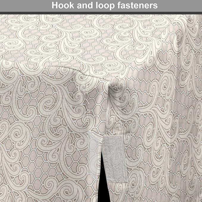 Lunarable Cream Dog Crate Cover, Old Lace Design with Soothing Color Scheme Vintage Style Classical Inspired Image, Easy to Use Pet Kennel Cover for Small Dogs Puppies Kittens, 18 Inch, Cream Tan