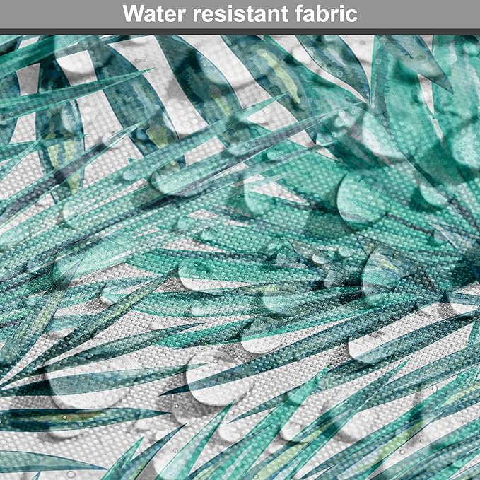 Lunarable Leaf Dog Crate Cover, Fresh Tropical Exotic Island Palm Tree Leaves in Jungle Abstract Watercolor, Easy to Use Pet Kennel Cover for Cats & Medium Dogs, 24 Inch, Pale Blue and Green