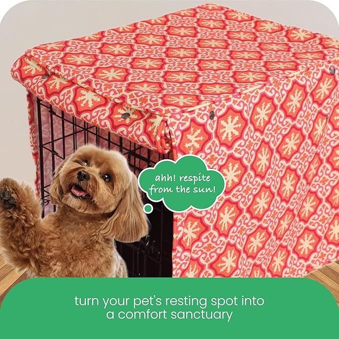 Molly Mutt Papillon Dog Crate Cover, 100% Cotton Canvas Cover with 2 Roll-Up Panels, Ideal for Dog or Cat Crate, Durable, Washable, and Free of Harmful Chemicals, 24" x 18" x 21"