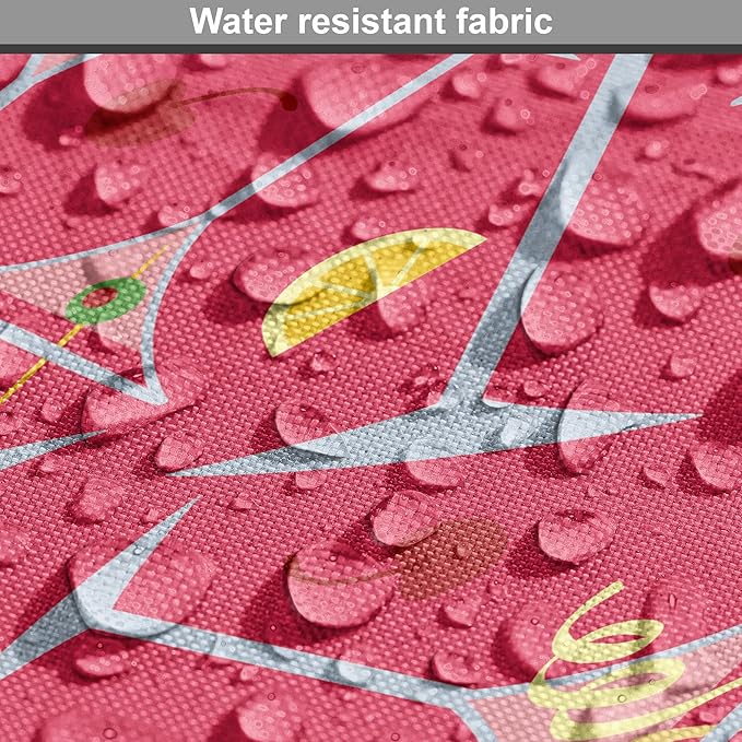 Lunarable Drinks Dog Crate Cover, Exotic Pattern of Tropical Cocktail Party Glasses with Lemons Slice, Easy to Use Pet Kennel Cover for Small Dogs Puppies Kittens, 18 Inch, Dark Coral Multicolor