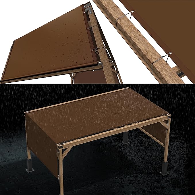 ColourTree 6' x 30' Brown Custom Size Waterproof Shade Cloth with Grommets - 90% Sunblock, Durable Mesh Fabric Tarp for Dog Kennel Cover, Fence Privacy Screen, Greenhouse, Coop & Pet Playpen