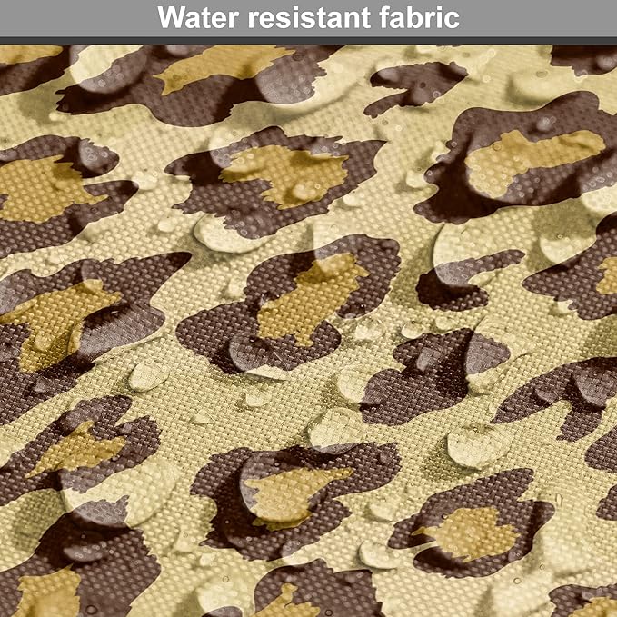 Lunarable Animal Print Dog Crate Cover, Digitally Generated Spots Classic Leopard Skin Graphic, Easy to Use Pet Kennel Cover for Medium Large Dogs, 48 Inch, Pale Camel Chocolate