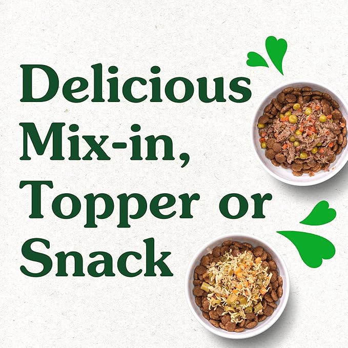 Greenies Smart Topper High Protein Wet Mix-in for Dogs, Chicken, Green Beans, and Sweet Potatoes Recipe & Beef, Peas, and Carrots Recipe Variety Pack, 2oz. 8 Trays