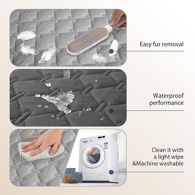 gogobunny 100% Double Sided Waterproof Dog Blanket Soft Pet Bed Cover Reversible Protect Furniture Couch Sofa Car for Puppy Cat Kids (Dark Grey/Light Grey, 30x80 Inch (Pack of 1))