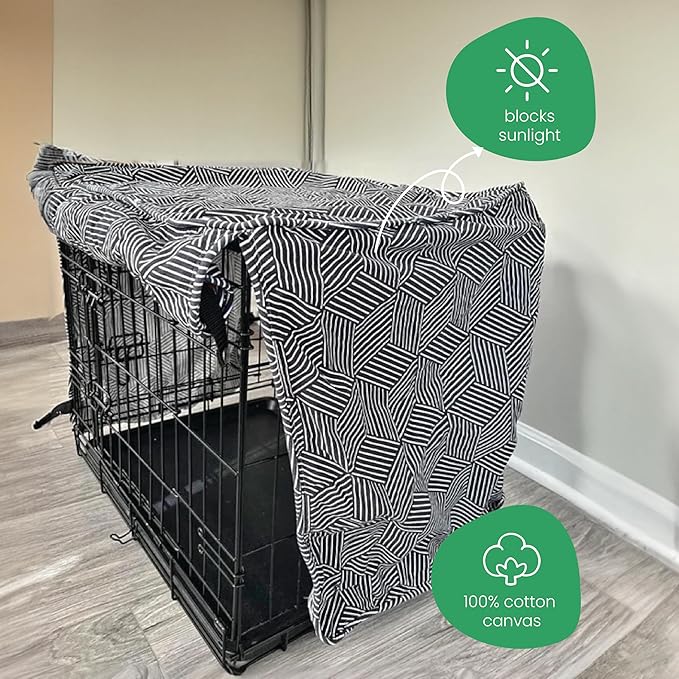 Molly Mutt Rough Gem Dog Crate Cover, 100% Cotton Canvas Cover with 2 Roll-Up Panels, Ideal for Dog or Cat Crate, Durable, Washable, and Free of Harmful Chemicals, 30" x 21" x 24"