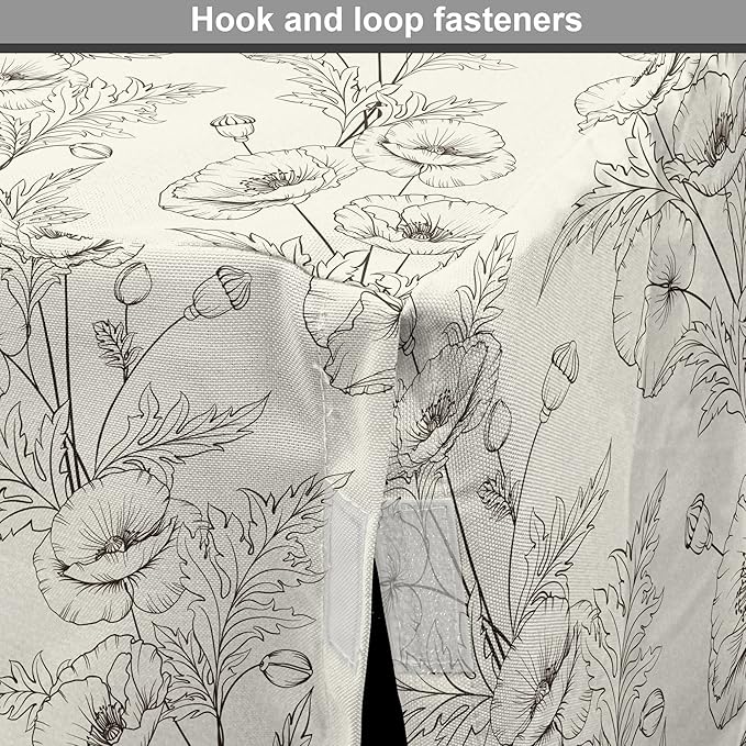Ambesonne Botanical Dog Crate Cover, Floral Theme Poppy Flowers and Buds Pattern Doodle Style Garden Leaf Motifs, Easy to Use Pet Kennel Cover for Medium Large Dogs, 42 Inch, Dark Brown White