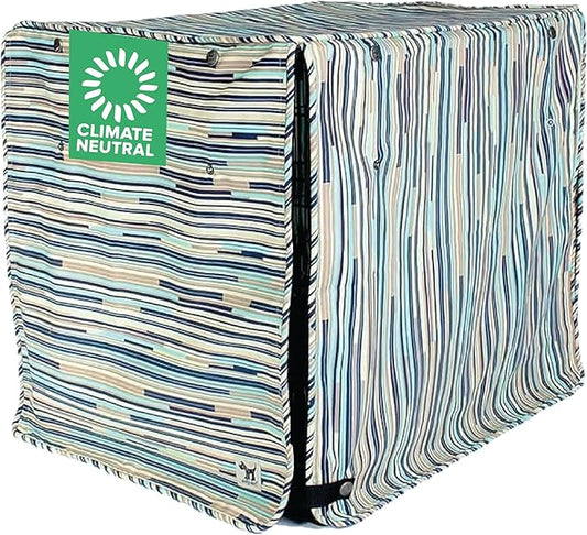 Molly Mutt I Don't Like Mondays Dog Crate Cover, 100% Cotton Canvas Cover with 2 Roll-Up Panels, Ideal for Dog or Cat Crate, Durable, Washable, and Free of Harmful Chemicals, 42" x 28" x 31"