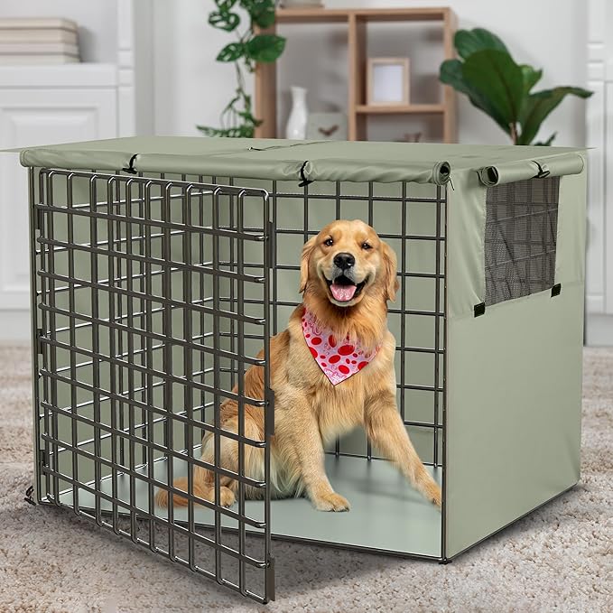 Utopia Home Dog Crate Cover, Waterproof Dog Kennel Cover 42 Inch - Beige Tan, 600D Heavy Duty Dog Cage Cover Universal Fit for Most Wire Pet Crates - 42 x 28 x 30 Inch (Cover Only)