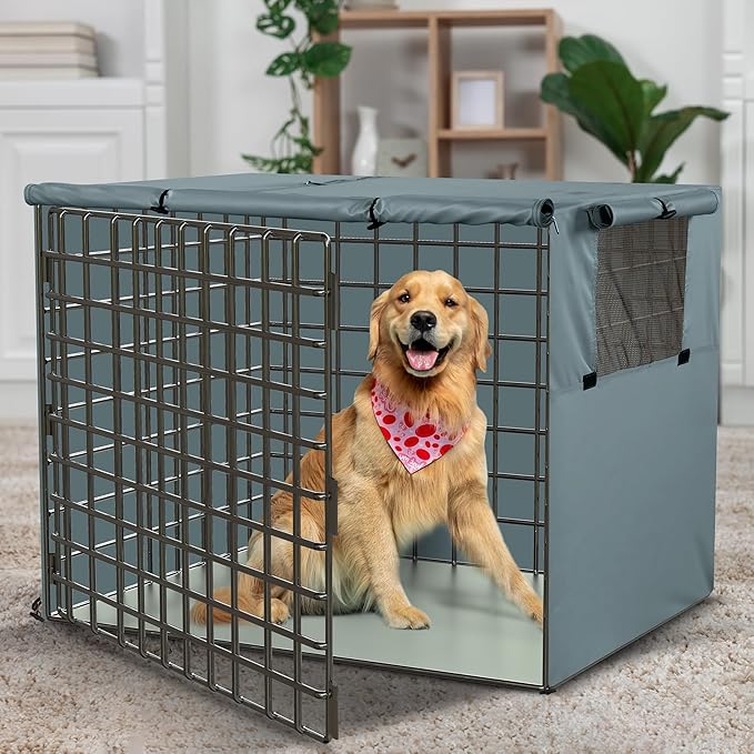 Utopia Home Dog Crate Cover, Waterproof Dog Kennel Cover 48 Inch - Gray, 600D Heavy Duty Dog Cage Cover Universal Fit for Most Wire Pet Crates - 48 x 30 x 33 Inch (Cover Only)