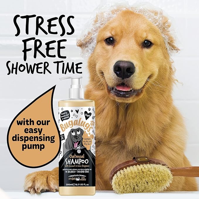 Oatmeal & Aloe Vera Dog Shampoo Dog Grooming Shampoo Products for Smelly Dogs with Fragrance, Oatmeal Puppy Shampoo, Professional Vegan pet Shampoo & Conditioner
