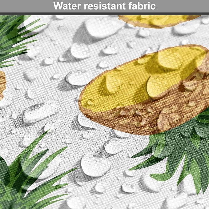 Lunarable Pineapple Dog Crate Cover, Sliced in Half Ananas Exotic Fruit Rhythmic Retro Look Print, Easy to Use Pet Kennel Cover for Medium Large Dogs, 42 Inch, Mustard Fern Green