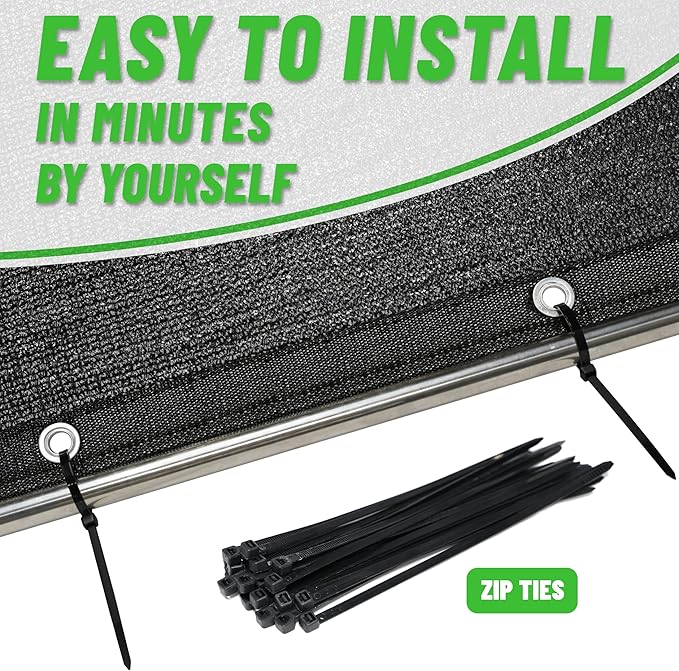 ColourTree 10' x 12' Blue Custom Size Shade Cloth with Grommets - 90% Sunblock, Durable Mesh Fabric Tarp for Dog Kennel Cover, Fence Privacy Screen, Greenhouse, Chicken Coop & Pet Playpen