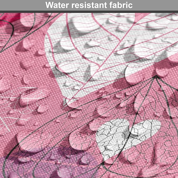 Lunarable Love Dog Crate Cover, Natural Theme Abstract Hearts Pattern Leaves Romantic Nature Art, Easy to Use Pet Kennel Cover for Medium Large Dogs, 48 Inch, Pink Purple