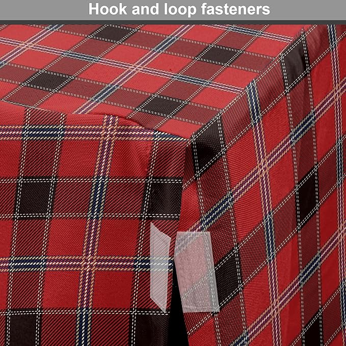 Lunarable Buffalo Plaid Dog Crate Cover, Arrangement with Lumberjack Themes Geometric Concept Pattern Print, Easy to Use Pet Kennel Cover for Medium Large Dogs, 42 Inch, Vermilion and Grey