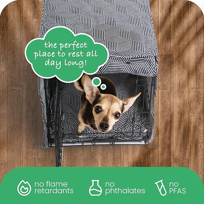 Molly Mutt Rough Gem Dog Crate Cover, 100% Cotton Canvas Cover with 2 Roll-Up Panels, Ideal for Dog or Cat Crate, Durable, Washable, and Free of Harmful Chemicals, 30" x 21" x 24"
