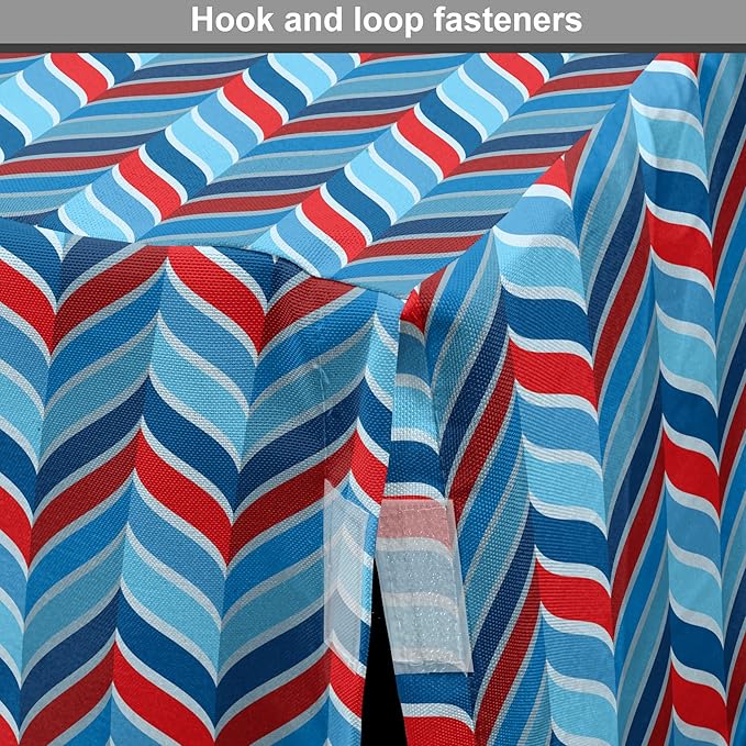 Lunarable Chevron Dog Crate Cover, Abstract Dimension Effects Featured Wavy Zigzag Leaf Curve Contrast Image, Easy to Use Pet Kennel Cover for Small Dogs Puppies Kittens, 18 Inch, Violet Blue Red Aqua