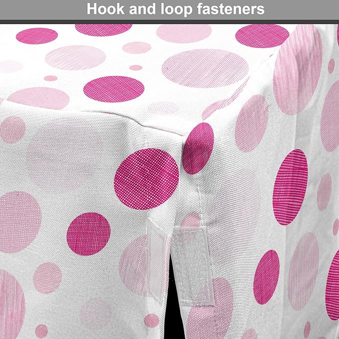 Ambesonne Abstract Dog Crate Cover, Pastel Circles Geometric Round Ovals with Hand Drawn Wavy Stripes, Easy to Use Pet Kennel Cover for Medium Large Dogs, 42 Inch, Magenta Pale Pink