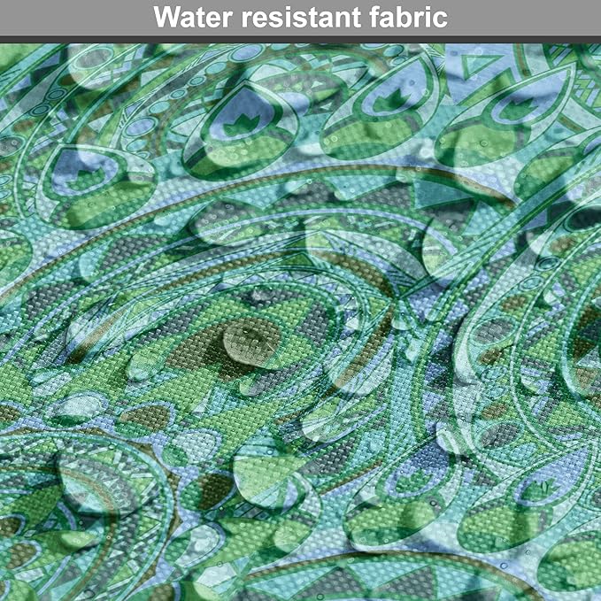 Lunarable Emerald Dog Crate Cover, Mandala Pattern with Soft Color Pattern Complex Motif Eastern Geometric Style, Easy to Use Pet Kennel Cover for Small Dogs Puppies Kittens, 18 Inch, Green Blue