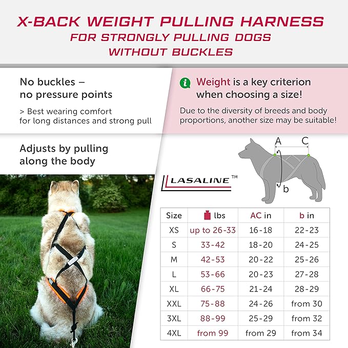Dog Weight Pulling Harness, XBack for Canicross, Dog Sport, Bike Joring, Ski Joring, Sled Harness, Dog mushing, Dog Running Harness, Black Neongreen 4XL