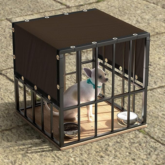 ColourTree 2' x 4' Brown Custom Size Shade Cloth with Grommets - 90% Sunblock, Durable Mesh Fabric Tarp for Dog Kennel Cover, Fence Privacy Screen, Greenhouse, Chicken Coop & Pet Playpen