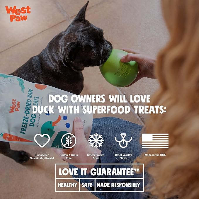WEST PAW All-Natural Raw Freeze-Dried Dog Treats – Farm-Fresh Duck Training Treats for Dogs with Fiber, Beta Carotene, Vitamins A, E, C – Wholesome Canine Treat for Puppies, Senior Dogs – 2.5 Oz. …