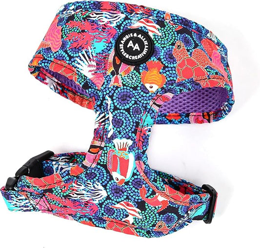 Angie and Allie Organic Cotton Dog Harness,No Pull Pet Harness with Leash D-Ring,Adjustable Soft Padded Dog Vest,Comfortable,Sustainable,Breathable and Stylish for Your Canine Companion