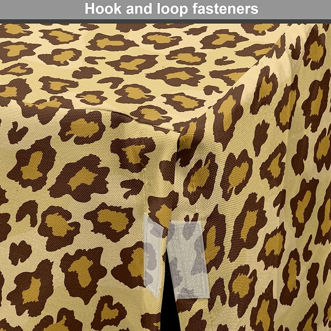 Lunarable Animal Print Dog Crate Cover, Digitally Generated Spots Classic Leopard Skin Graphic, Easy to Use Pet Kennel Cover for Small Dogs Puppies Kittens, 18 Inch, Pale Camel Chocolate