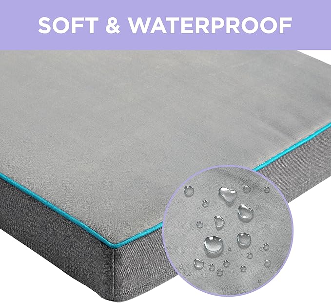 Lesure Dog Bed Cover Flannel - Extra Large Dog Bed Washable Removable Cover, Plush Fleece Replacement Cover for Orthopedic Pet Mad Beds, 41x29x3.5 Inches Grey