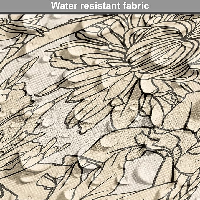 Lunarable Floral Dog Crate Cover, Daffodil and Carnation Bouquets Sketch Art Style Botanical Blossoms Field, Easy to Use Pet Kennel Cover for Medium Large Dogs, 36 Inch, Beige and Champagne