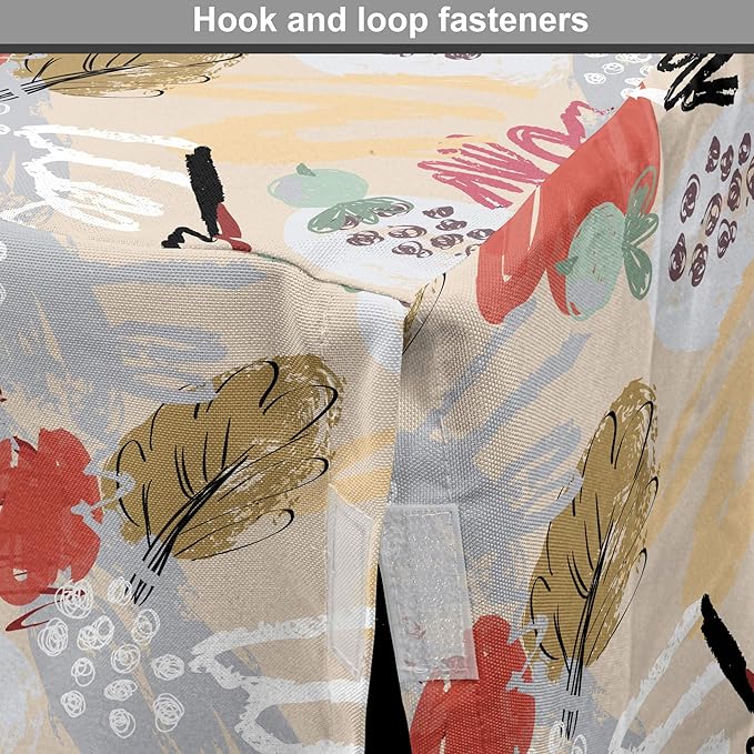 Lunarable Berries Dog Crate Cover, Random Doodle Art of Paintbrush Strokes Colorful Woodland Items Scribbles, Easy to Use Pet Kennel Cover for Medium Large Dogs, 36 Inch, Beige Multicolor