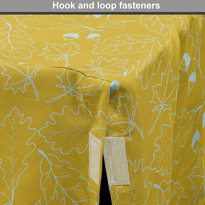 Ambesonne Leaves Dog Crate Cover, Hand Drawn Oak Leaf and Ahorn Trees Sketch Style Illustration, Easy to Use Pet Kennel Cover for Medium Large Dogs, 42 Inch, Earth Yellow Multicolor