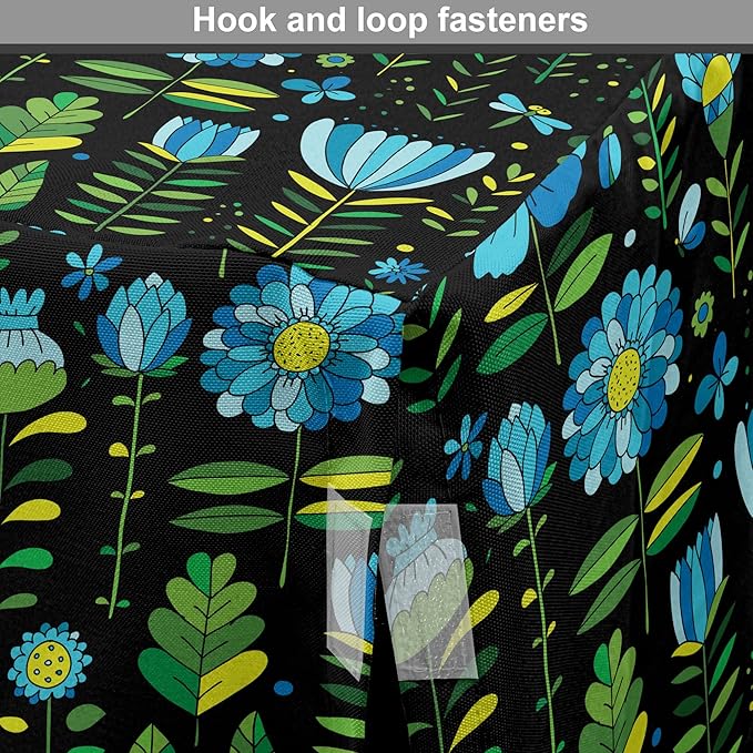 Lunarable Floral Dog Crate Cover, Abstract Flower Bouquets Dragonflies Ladybugs Butterflies on Dark, Easy to Use Pet Kennel Cover for Small Dogs Puppies Kittens, 22 Inch, Blue Green and Charcoal Grey