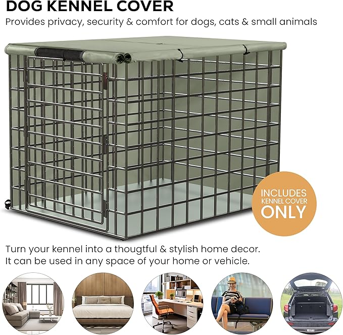 Utopia Home Dog Crate Cover, Waterproof Dog Kennel Cover 36 Inch - Beige Tan, 600D Heavy Duty Dog Cage Cover Universal Fit for Most Wire Pet Crates - 36 x 23 x 25 Inch (Cover Only)