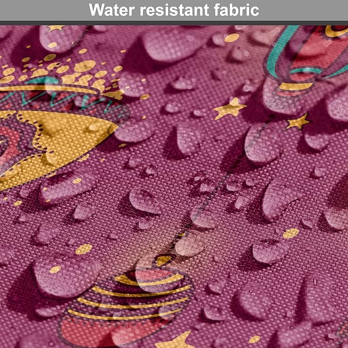 Lunarable Folkloric Dog Crate Cover, Cultural Inspirations Oriental Party Celebration Art Traditional Design, Easy to Use Pet Kennel Cover for Medium Large Dogs, 42 Inch, Magenta and Yellow