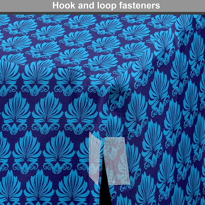 Lunarable Damask Blue Dog Crate Cover, Repeating Simplistic Pattern Rococo Inspired Royalty Essential Motif, Easy to Use Pet Kennel Cover for Small Dogs Puppies Kittens, 22 Inch, Indigo and Sky Blue