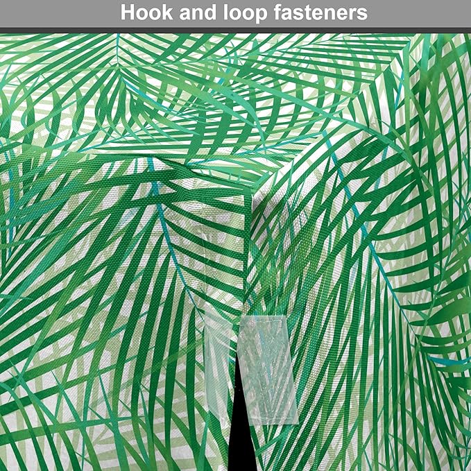 Lunarable Fern Pattern Dog Crate Cover, Background Illustration Covered with Palm Tree Leaves Art Print, Easy to Use Pet Kennel Cover for Small Dogs Puppies Kittens, 18 Inch, White and Fern Green