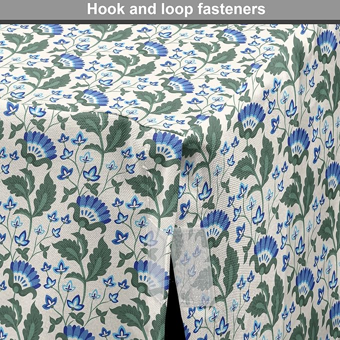 Lunarable Jacobean Dog Crate Cover, Herbal Pattern Pastoral Vintage Rustic Wedding Inspired Foliage Springtime, Easy to Use Pet Kennel Cover for Medium Large Dogs, 36 Inch, Blue Green Cream