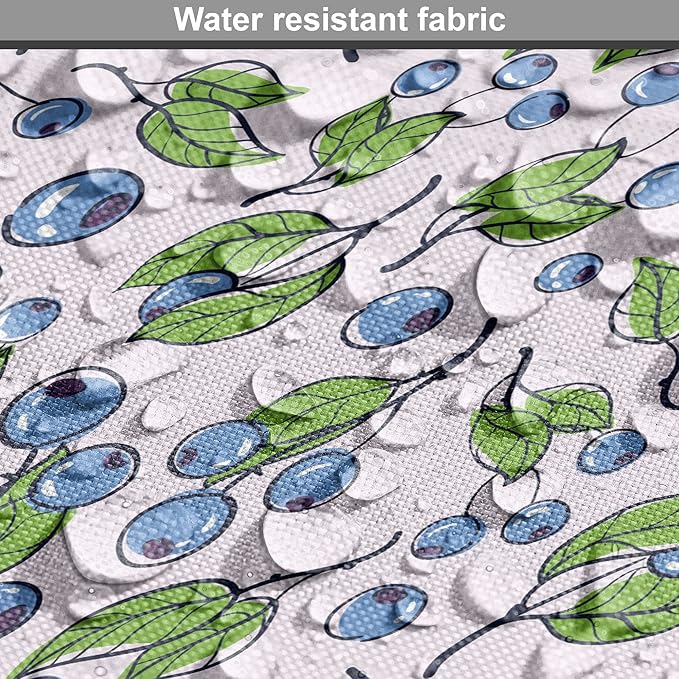 Lunarable Berries Dog Crate Cover, Cartoon Style Layout of Blueberries and Leaves Blooming on Branches, Easy to Use Pet Kennel Cover for Medium Large Dogs, 42 Inch, Pale Mauve Green