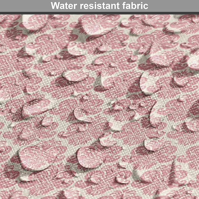 Lunarable Damask Dog Crate Cover, Victorian Ornate Feminine Pattern Old Fashioned Repeated Curly Floral Leaves, Easy to Use Pet Kennel Cover for Medium Large Dogs, 42 Inch, Beige Rose