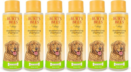 Burt's Bees for Pets Deodorizing Dog Shampoo with Apple and Rosemary, 95% Natural Origin Formulas, Dog Deodorizing Shampoo - Gentle Dog Shampoo, Best Dog Shampoo for Smelly Dogs, 16 oz