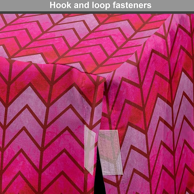 Lunarable Chevron Dog Crate Cover, Surreal Chevron Pattern Geometric Vibrant Colored Ornamental Illustration, Easy to Use Pet Kennel Cover for Small Dogs Puppies Kittens, 18 Inch, Magenta Red Violet