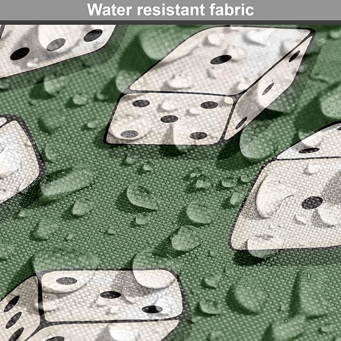 Lunarable Casino Dog Crate Cover, Cartoon Style Dices Pattern on Green Background Chance Game Lucky Jackpot, Easy to Use Pet Kennel Cover for Cats & Medium Dogs, 24 Inch, Green Cream Black