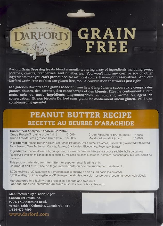 Grain Free Peanut Butter Recipe Dog Treats, 12oz