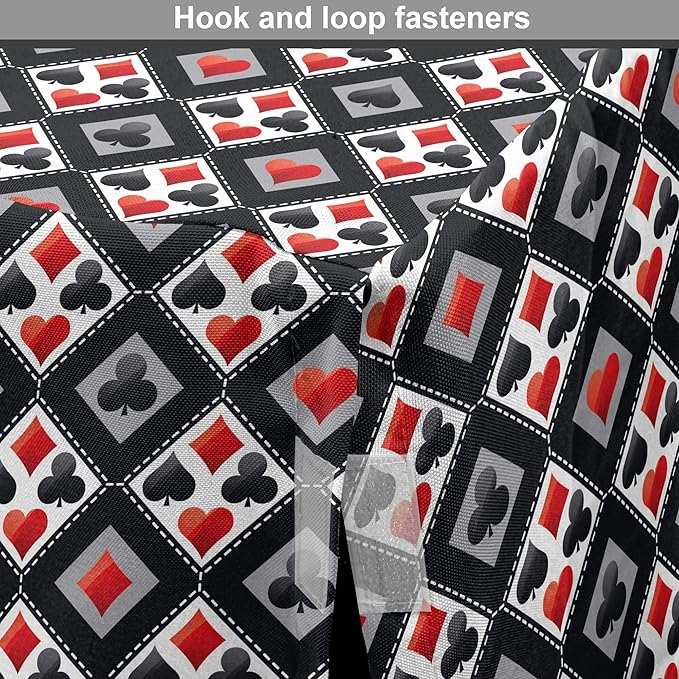 Lunarable Casino Dog Crate Cover, with Geometrical Design and Mosaic Composition Gamblers Club, Easy to Use Pet Kennel Cover for Cats & Medium Dogs, 24 Inch, Black Red Grey