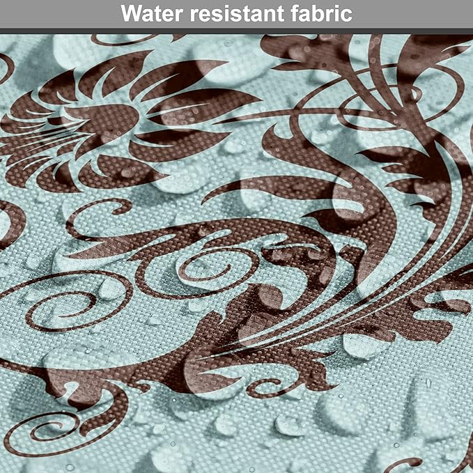 Ambesonne Art Nouveau Dog Crate Cover, Vintage Swirls Vibrant Foliage Damask Style Classic Renaissance, Easy to Use Pet Kennel Cover for Medium Large Dogs, 36 Inch, Seal Brown and Pale Blue