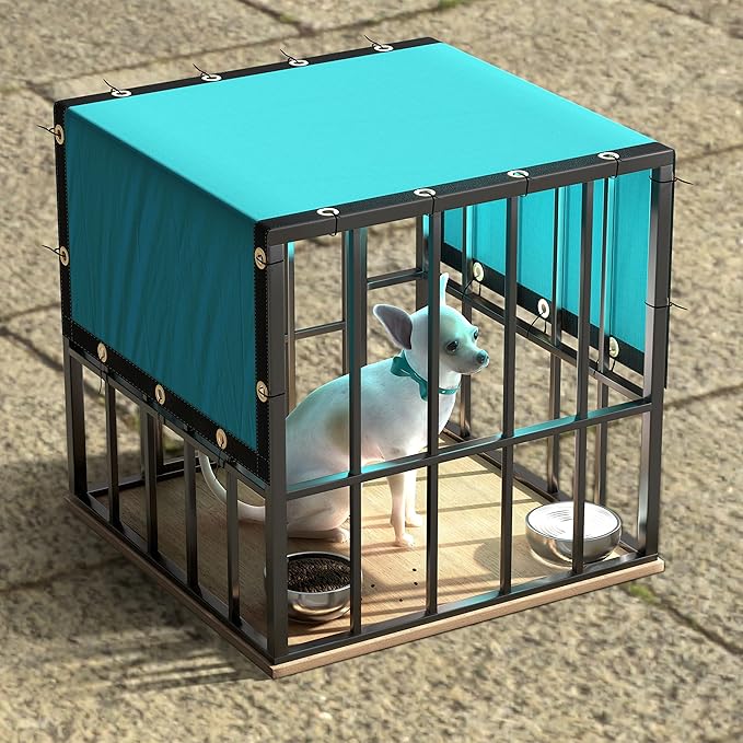 ColourTree 8' x 8' Turquoise Custom Size Shade Cloth with Grommets - 90% Sunblock, Durable Mesh Fabric Tarp for Dog Kennel Cover, Fence Privacy Screen, Greenhouse, Chicken Coop & Pet Playpen