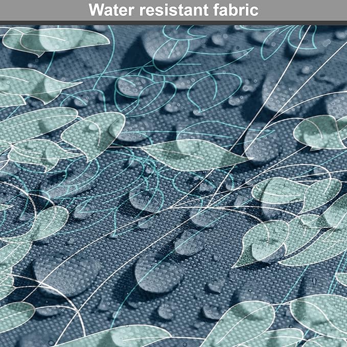 Lunarable Blue Floral Dog Crate Cover, Abstract Leaves and Outlines Rural Field Garden Foliage Art, Easy to Use Pet Kennel Cover for Medium Large Dogs, 36 Inch, Green Night